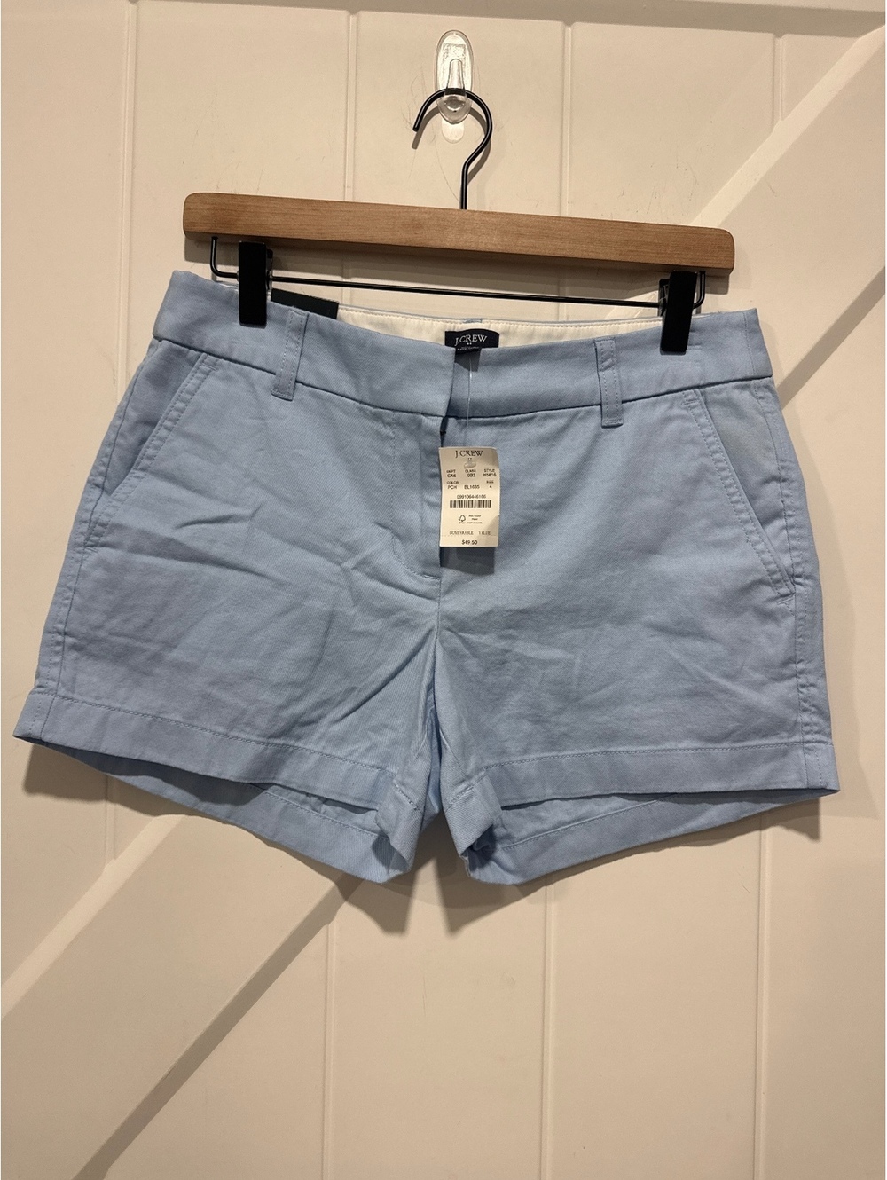 J.Crew Women's Light Blue Cotton Shorts, NWT, Size 4